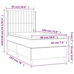 vidaXL Sommier à lattes de lit et matelas Gris foncé 90x190 cm Tissu