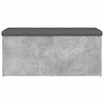 vidaXL Banc de rangement gris béton 102x42x45 cm bois d'ingénierie