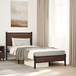 vidaXL Cadre de lit en métal sans matelas chêne marron 90x200 cm