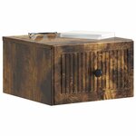 vidaXL Cabinet de chevet mural 2 Pièces Chêne fumé 33 x 34 5 x 20 cm