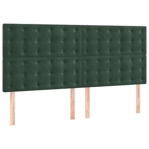 vidaXL Têtes de lit 4 Pièces Vert foncé 100x5x78/88 cm Velours
