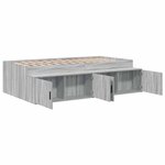 vidaXL Cadre de lit avec rangement Sonoma gris 90 x 200 cm