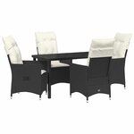 vidaXL Ensemble de salle à manger pour jardin 5 Pièces Noir Poly rotin