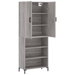 vidaXL Buffet haut Sonoma gris 69 5x34x180 cm Bois d'ingénierie