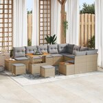 vidaXL Ensemble de canapé de jardin 12 Pièces Beige et Gris clair