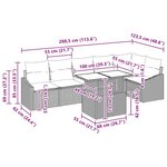 vidaXL Ensemble de canapé de jardin avec coussin 7 Pièces Marron  Crème