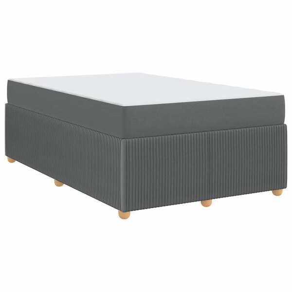 vidaXL Cadre de lit avec matelas Gris foncé 120 x 190 cm tissu
