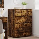 vidaXL Armoires de rangement 2 Pièces Chêne fumé 80 x 48 x 105 cm