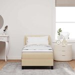 vidaXL Lit boxspring avec matelas avec matelas Crème 80 x 200 cm