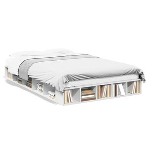 vidaXL Cadre de lit sans matelas blanc 135x190 cm