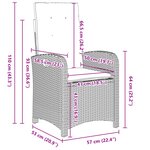 vidaXL Ensemble de Salle à Manger de Jardin 9 Pièces avec Coussins Gris Rattan Poly