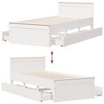 vidaXL Cadre de lit sans matelas avec tête de lit 90x200cm bois de pin