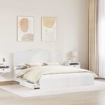 vidaXL Lit de Rangement Blanc 180 x 200 cm Bois d'ingénierie