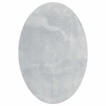 vidaXL Tapis de surface ovale HUARTE Gris 140 x 200 cm 100  Polyester
