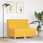 vidaXL Unité de Sofa Modulaire Sans Accoudoirs 2 Pièces Jaune clair