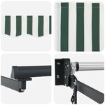vidaXL Auvent rétractable électrique Vert et blanc 4 5 × 3 m