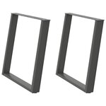 vidaXL Pieds de table à manger en U 2 pièces Anthracite 70 x (72-73) cm Acier