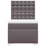 vidaXL Sommier à lattes de lit avec matelas Gris 90x200 cm Similicuir