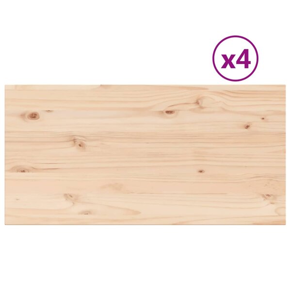 vidaXL Dessus de table 4 Pièces 90x45x1 7cm rectangulaire bois pin massif