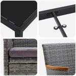 vidaXL Ensemble de salle à manger de jardin 9 pièces Gris Rattan PE