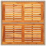 vidaXL Table de jardin beige 90x90x75 cm résine tressée et bois acacia