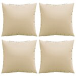 vidaXL Coussins de canapé lot de 4 beige 40x40 cm tissu
