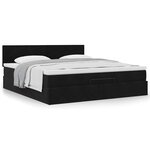 VidaXL Cadre de lit ottoman avec matelas noir 200x200 cm velours