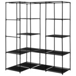 vidaXL Garde-robe d'angle Noir 130x87x169 cm