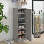 vidaXL Armoire à chaussures Gris béton 30x35x100 cm Bois d'ingénierie