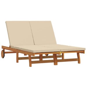 vidaXL Transat Marron 125 x 200 x 84 cm Bois d'Acacia Massif