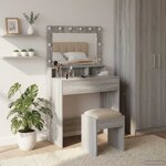 vidaXL Table de Toilette Gris Sonoma 78 5 x 41 x 135 cm
