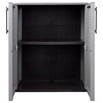 vidaXL Armoire de rangement de jardin Gris et noir 68x37x84 cm PP