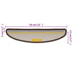 vidaXL Tapis d'escalier 10 pièces 56 x 17 x 3 cm Marron Demi-rond