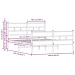 vidaXL Cadre de lit en métal sans matelas chêne marron 160x200 cm
