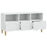 vidaXL Meuble TV 102 x 34 5 x 50 cm Blanc Bois d'ingénierie
