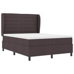 vidaXL Lit à ressorts avec matelas Marron foncé 140 x 200 cm tissu