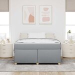vidaXL Cadre de lit avec matelas Gris clair 160 x 200 cm tissu