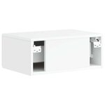vidaXL Cabinet de chevet mural 2 Pièces Blanc brillant 49 x 34 5 x 20 cm