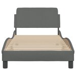vidaXL Cadre de lit sans matelas gris foncé 80x200 cm tissu