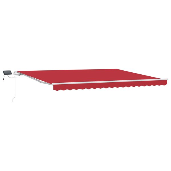 Auvent Rétractable Manuel vidaXL avec LED Rouge 450x300 cm