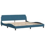 vidaXL Lit avec matelas Dover bleu 200x200 cm velours