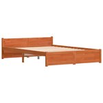 vidaXL Cadre de lit Brun cire 205.5 x 95.5 x 51 cm Pin massif