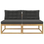 vidaXL 2 Pièce Sofa de milieu extérieur Polyester Blanc