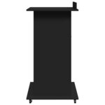 vidaXL Pupitre et roues et tiroir noir 55x55x107 cm bois d'ingénierie