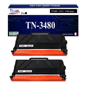 T3AZUR- 2x Toners compatibles avec Brother TN3480  TN3430 pour Brother MFC-L6800DWT  MFC-L6900DW  MFC-L6900DWT  MFC-L6900DWTSP  MFC-L6950DW - 8 000 pages