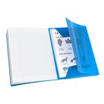 Cahier à rabat agrafé 24x32cm 96P 90G grands carreaux polypro incolore CONQUÉRANT