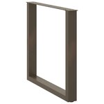 vidaXL Pieds de table à manger en U  3 pièces  acier naturel  90 x (72-73) cm