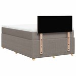 vidaXL Sommier à lattes de lit avec matelas taupe 120x190 cm tissu