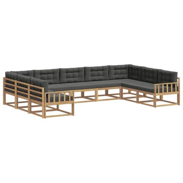 vidaXL Ensemble de canapés d'extérieur 9 Pièces Blanc et anthracite