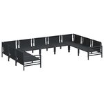 vidaXL Ensemble de canapé de jardin 9 Pièces Anthracite Acier